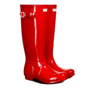 Women’s Hunter Rain Boots - Red Gloss SIZE US 9